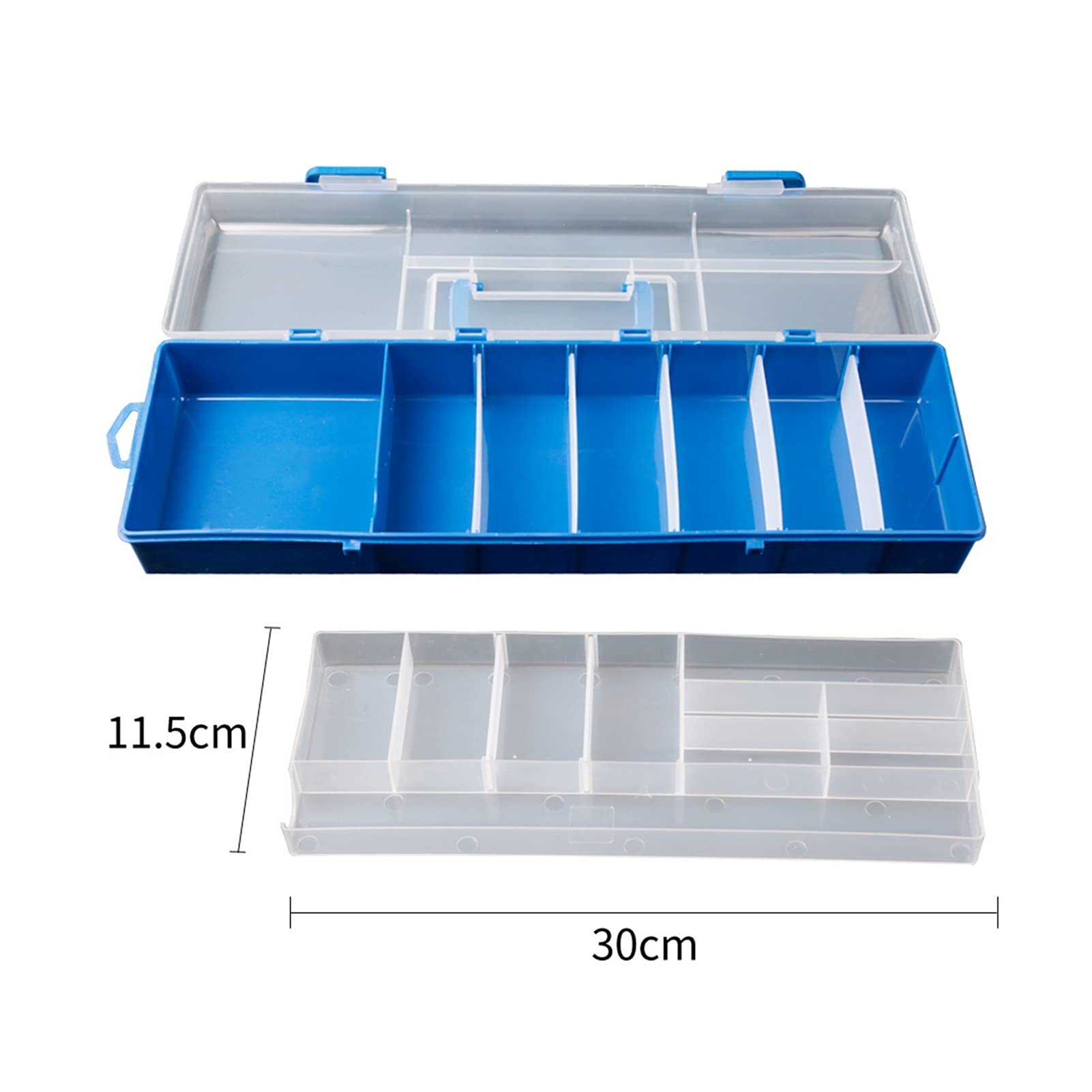 Aufbewahrungsbox für Karpfenangelhaken Doppelaufbewahrungsbox Köderkasten Angelausrüstung Tragbare Aufbewahrungsbox Angelgerät Zubehör Aufbewahrungskoffer Köderbehälter (Color : Blue)