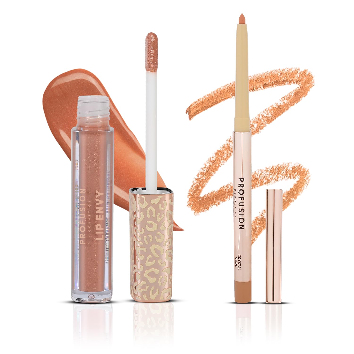 Profusion Cosmetics Lip Envy - Crystal Nude Lip Gloss & Liner Kit, Pigmented, Vegan-Friendly Lip Duo for Shaping, Defining & Shine