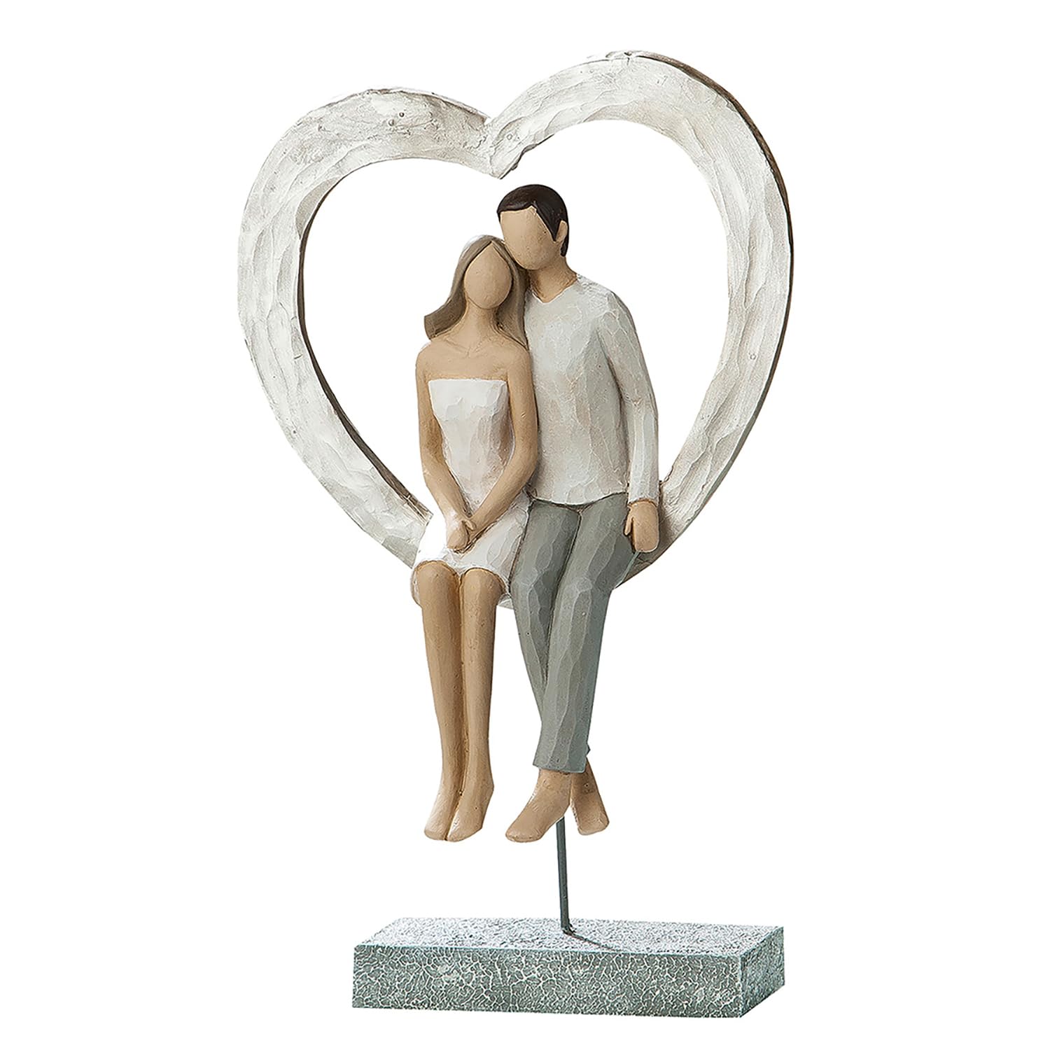 GILDE Decorative Figurine, Resin, White, Höhe 26 cm
