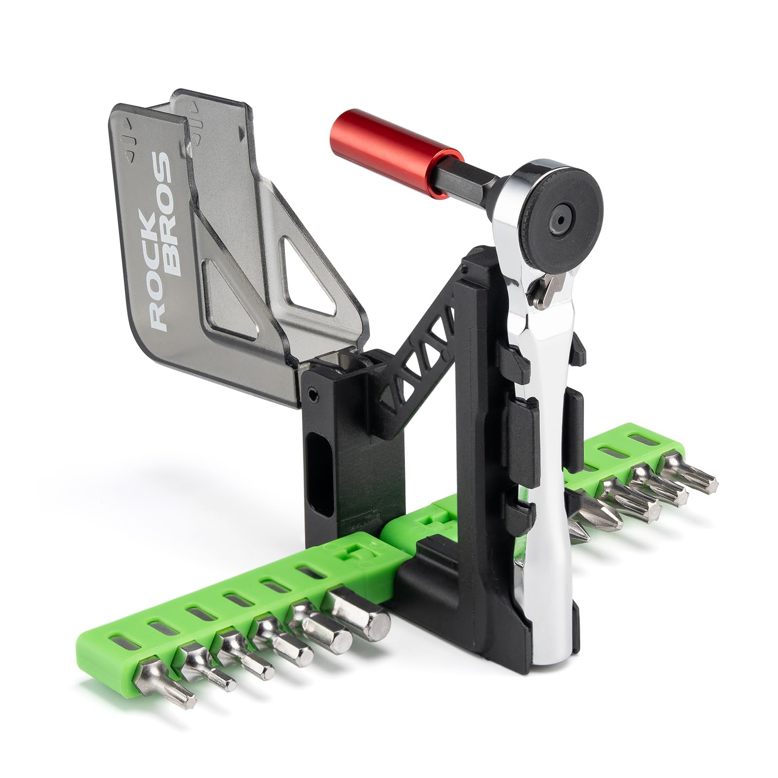 ROCKBROS Mini Ratchet Set, 12-Piece Bits Right Angle Screwdriver,Small Ratcheting Wrench Allen Key, Torx, Phillips & Slotted, Compact & Portable, Multitool for Tight Spaces, Bike
