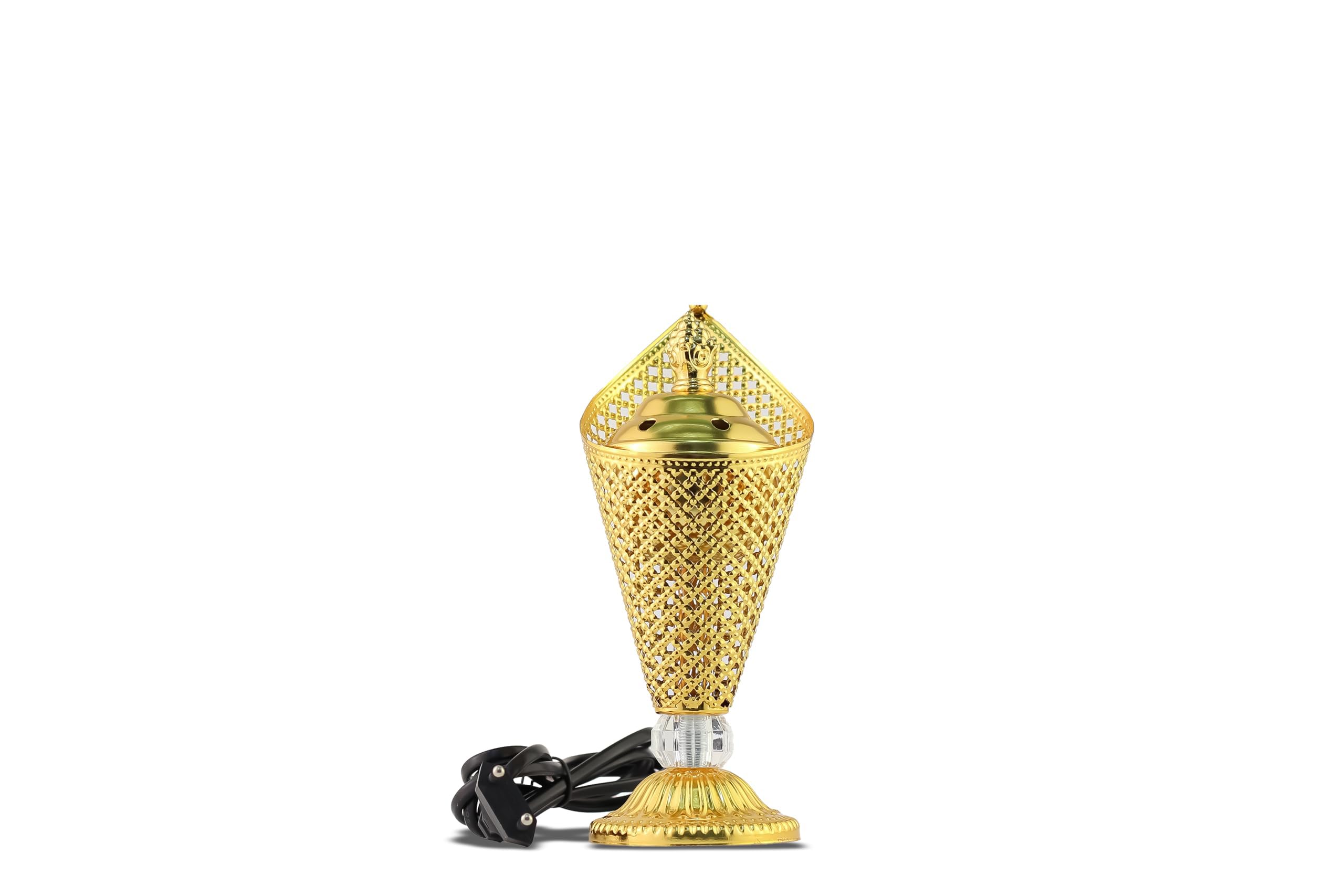 Arabian Electric Incense Burner Metal Vintage Arabic Burner - Electric Bakhoor Holder for Arabian Oud, Home & Hotel Decor (Gold)