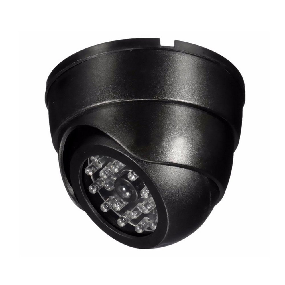 ELEAR™ 6 X Dôme noir faux mannequin sécurité caméra CCTV imperméable à l'eau IR 30LED clignotant rouge lumière extérieur intérieur