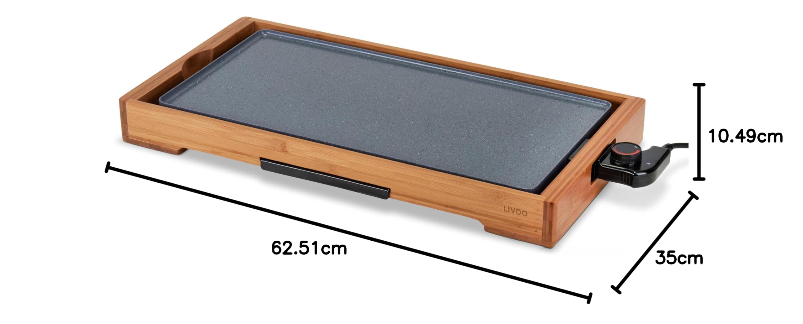 Plancha bambou revetement céramique - LIVOO - DOC322 - 2200W - Plaque amovible en fonte d'aluminium - Thermostat ajustable