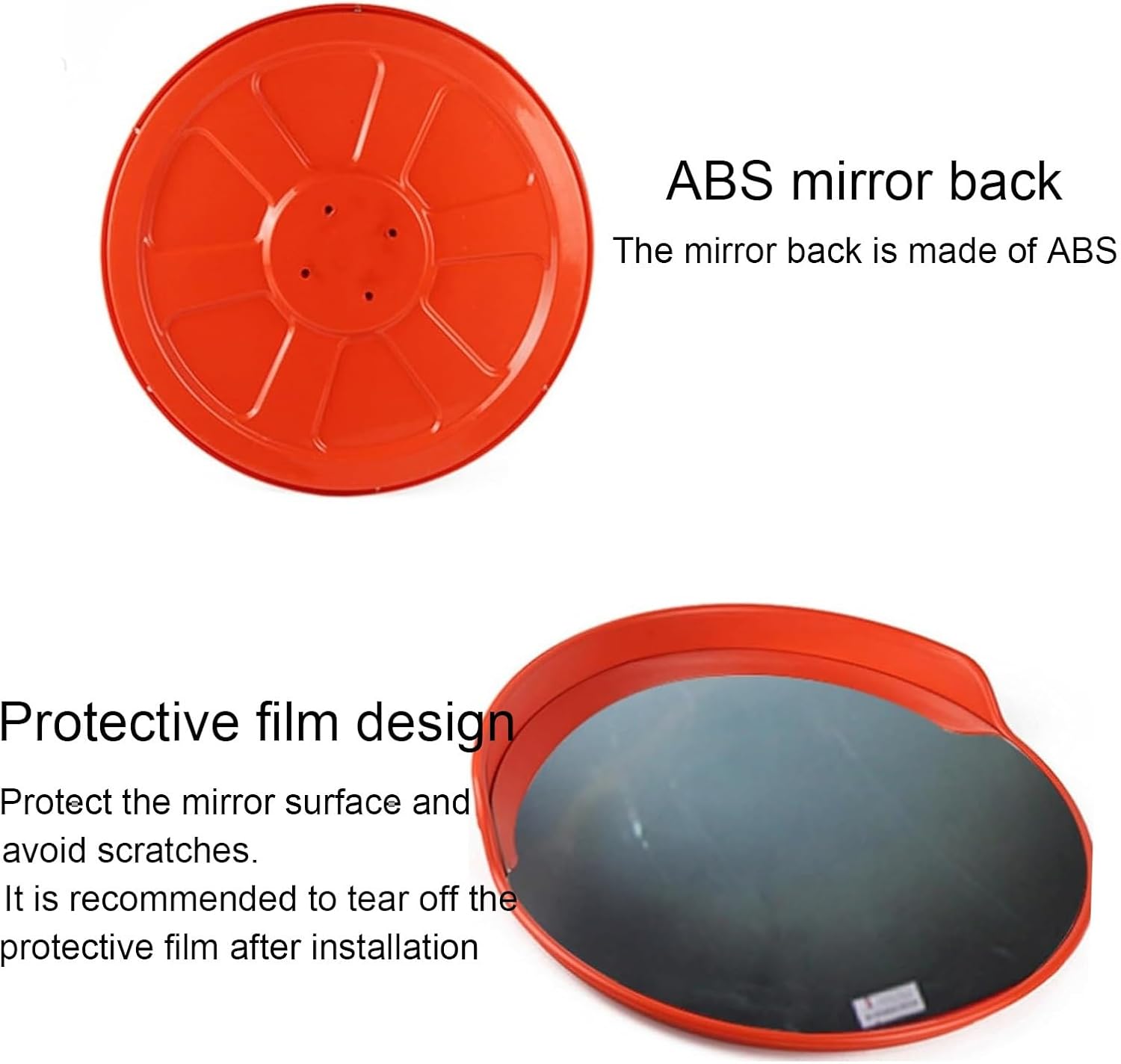 18"/22"/24"/30"/32"/ 39" Acrylic Convex Mirror Corner Securityblind Spot Mirror Adjustable Wide Angle View Indoor Security Mirror Outdoor Adjustable Bracket for Warehouse Driveways(22in)