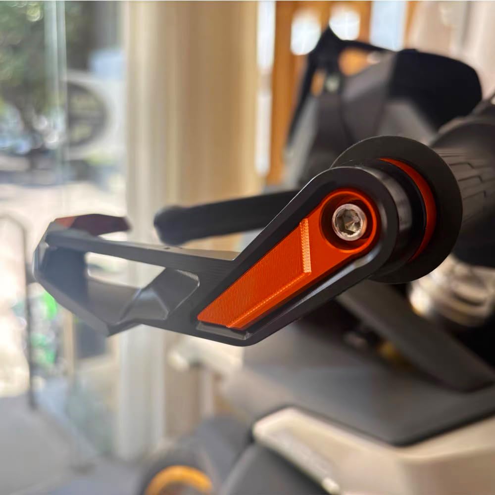 Compatibile con DUKE 390 125 200 790 250 690 1290 Super Duke R RC390 Accessori Moto Manubrio Protezione Freno Alluminio Moto Leva Frizione Paramani Protector (Arancione)