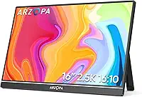 Monitor Portatil ARZOPA Z1RC 16'' 2.5K 2560x1600 HDR IPS 16:10 USB C HDMI para Mac PC e Consoles