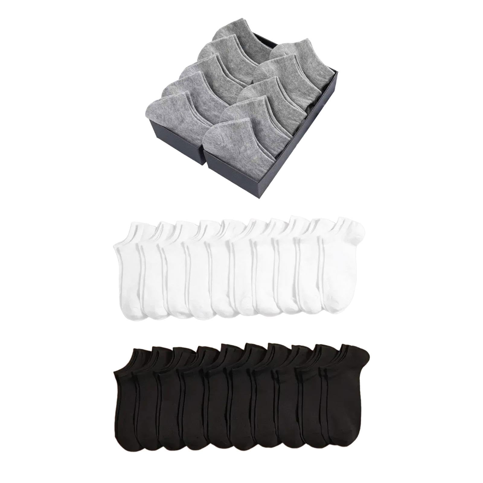 10 Pairs Ankle Socks Casual For Men/Women Athletic Ankle Socks Low Cut Socks Gray | Mens Clothing | Socks-image-36