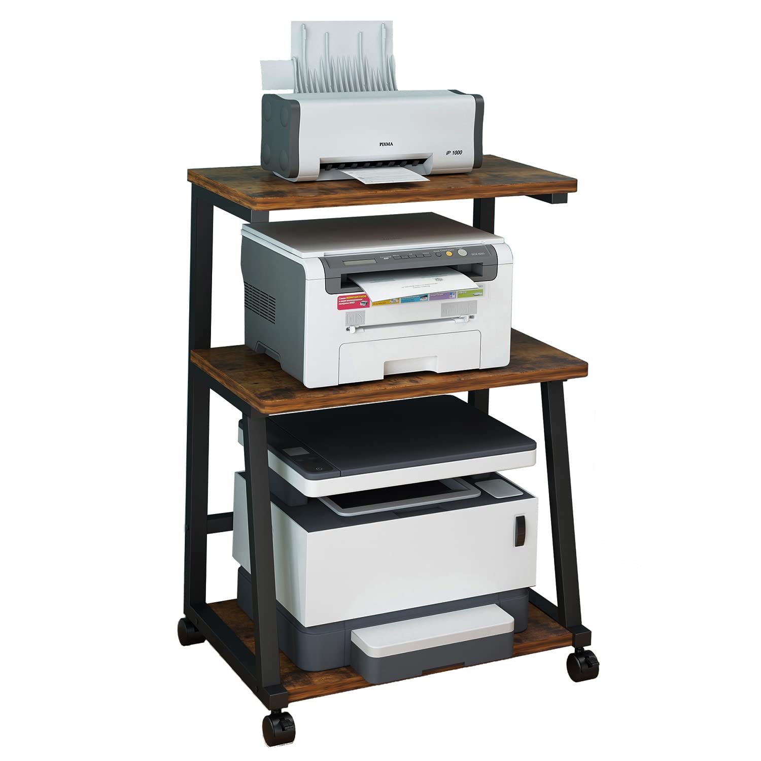 Buy TMUCUNG Mobile Printer Stand, 3Tier Wood Printer Cart for Scanner