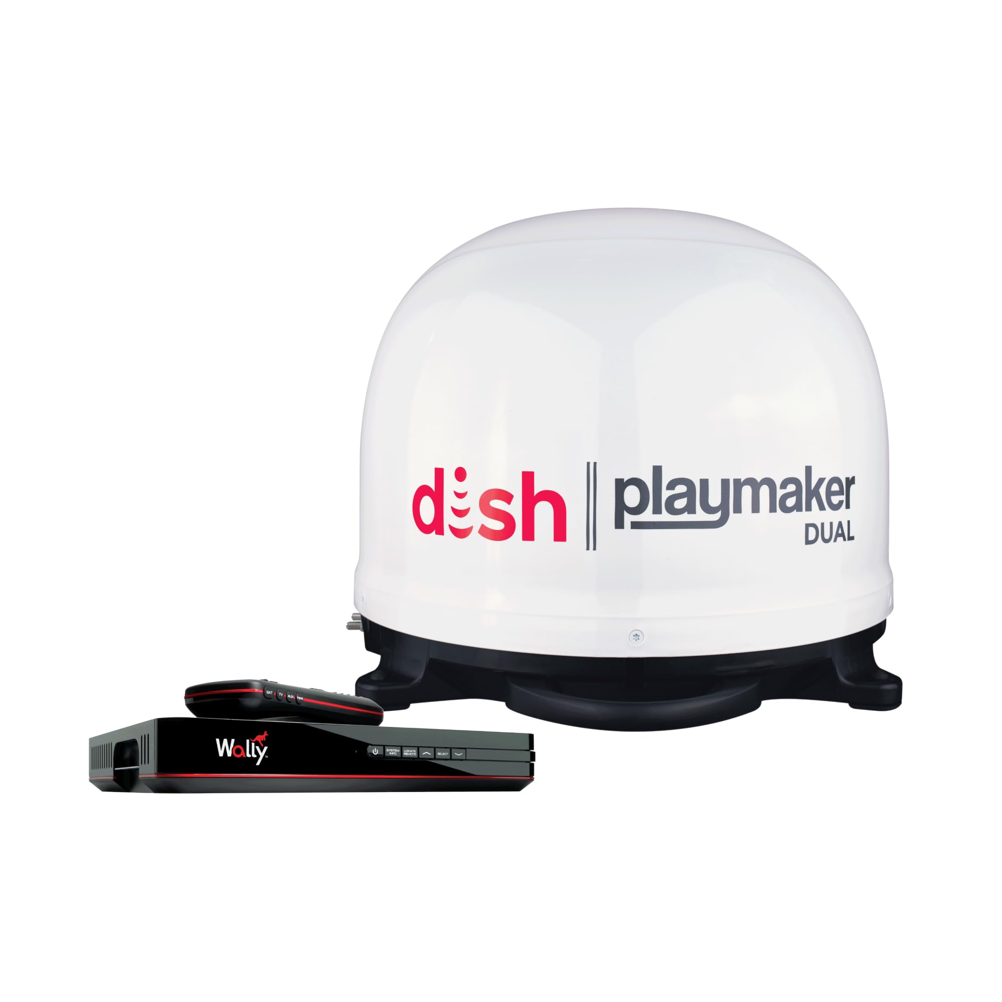 Winegard Dish Playmaker Dual Portable Automatic Satellite Antenna with Dish Wally HD Receiver