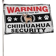 Flag -"Chihuahua Security Warning" 2x3 Ft Durable Outdoor Decor Banner Patio Welcome Flags Yard Flags
