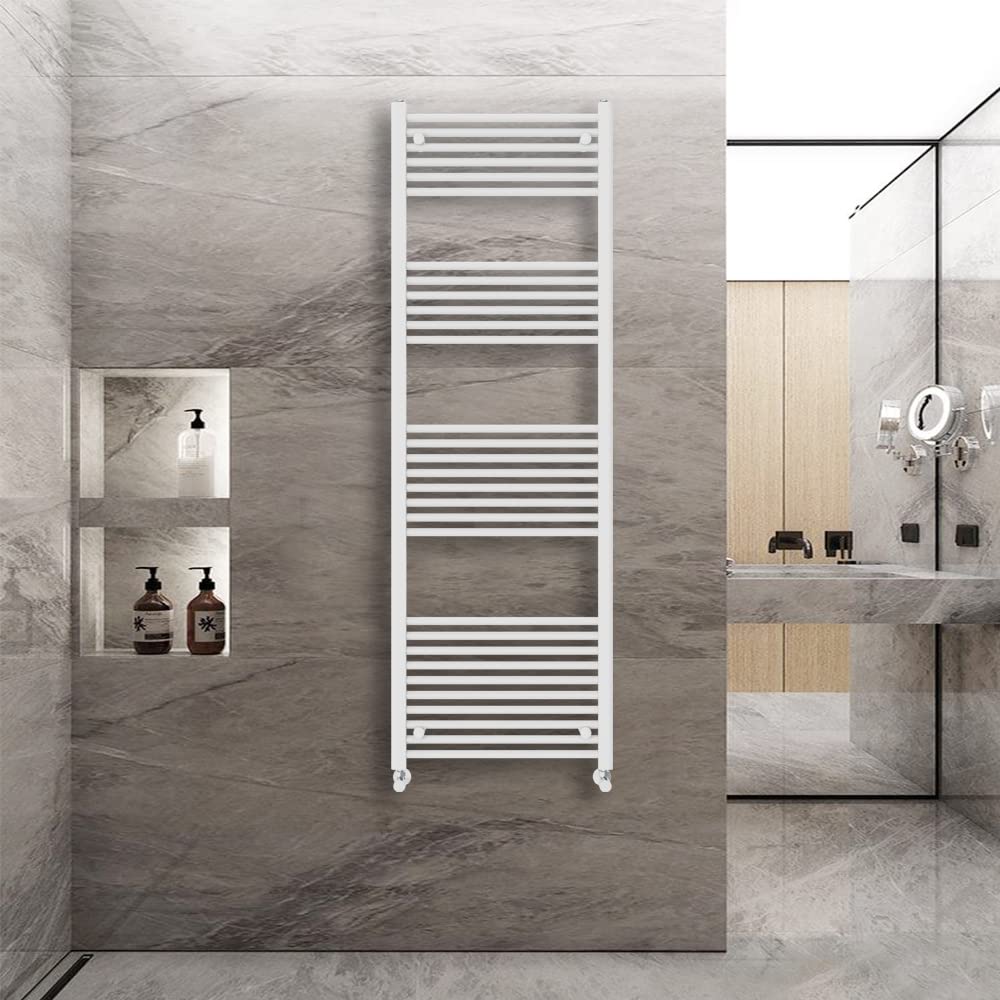 Warmehaus White Straight Heated Towel Rail Radiator Ladder 1800X600mm Central Heating Radiators For Bathroom Kitchen