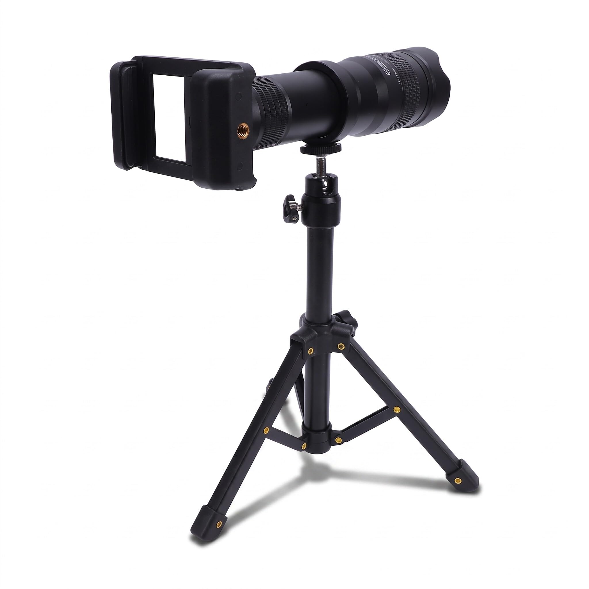 Sxhlseller Teleobiettivo 36X con Treppiede, Lente HD | Obiettivo Teleobiettivo Ad Alta Potenza per Smartphone, Ottica Multistrato, Corpo in Lega di Alluminio, con Staffa