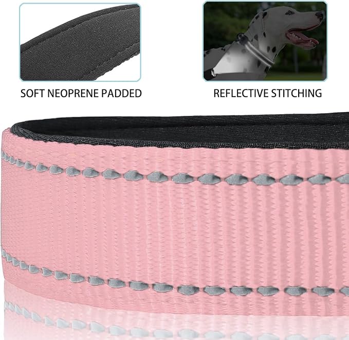 Collar para perros JSXD con AirTag y reflexivo rosa tamaño L miniatura 2