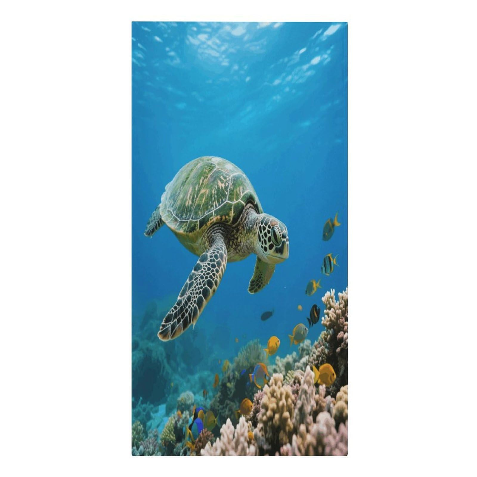 VstaDank Green Sea Turtle Beach Towels 30"x61" Microfiber Super Absorbent Large Bath Towels Cozy Soft Swim Travel Towel Quick Dry Thin Pool Towel Beach Accessories for Outdoor Adult
