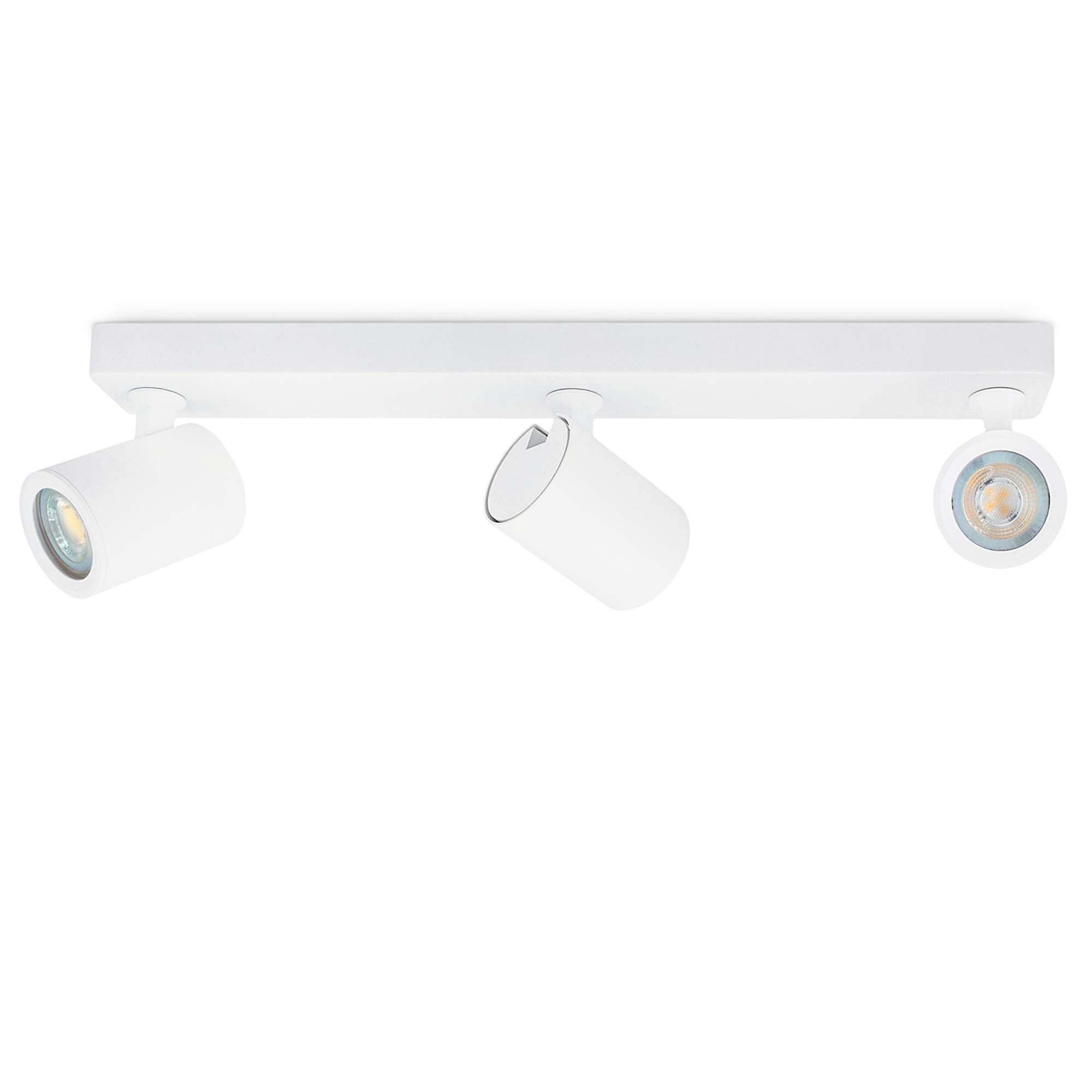 TENJO Deckenstrahler 3 flammig weiß LED GU10 2W warmweiß drehbar schwenkbar 230V