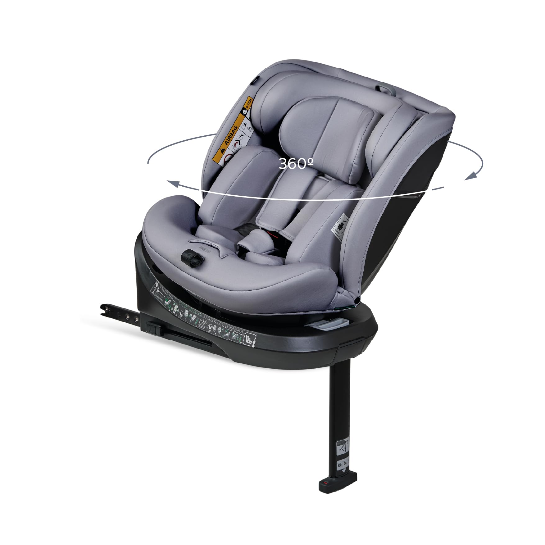MS BabyWorld – DENVER y CAPRI – Silla de coche I-​Size Grupo 0/​1/​2/​3 | 40-​150 cm | Isofix y Top Tether | Nacimiento a 12 años (0-​36 kg) | Contramarcha 18 kg | Giratoria 360º Universal