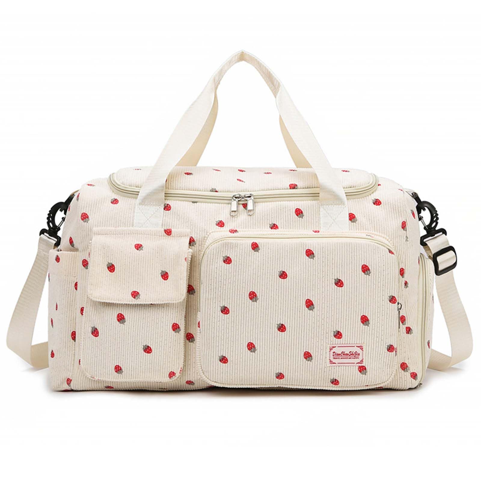 Womens Gym Sports Bag, Travel Duffle Bag Womens, Weekend Travel Bags with Shoes Compartment and Dry Wet Separation, 20-35L (Beige)