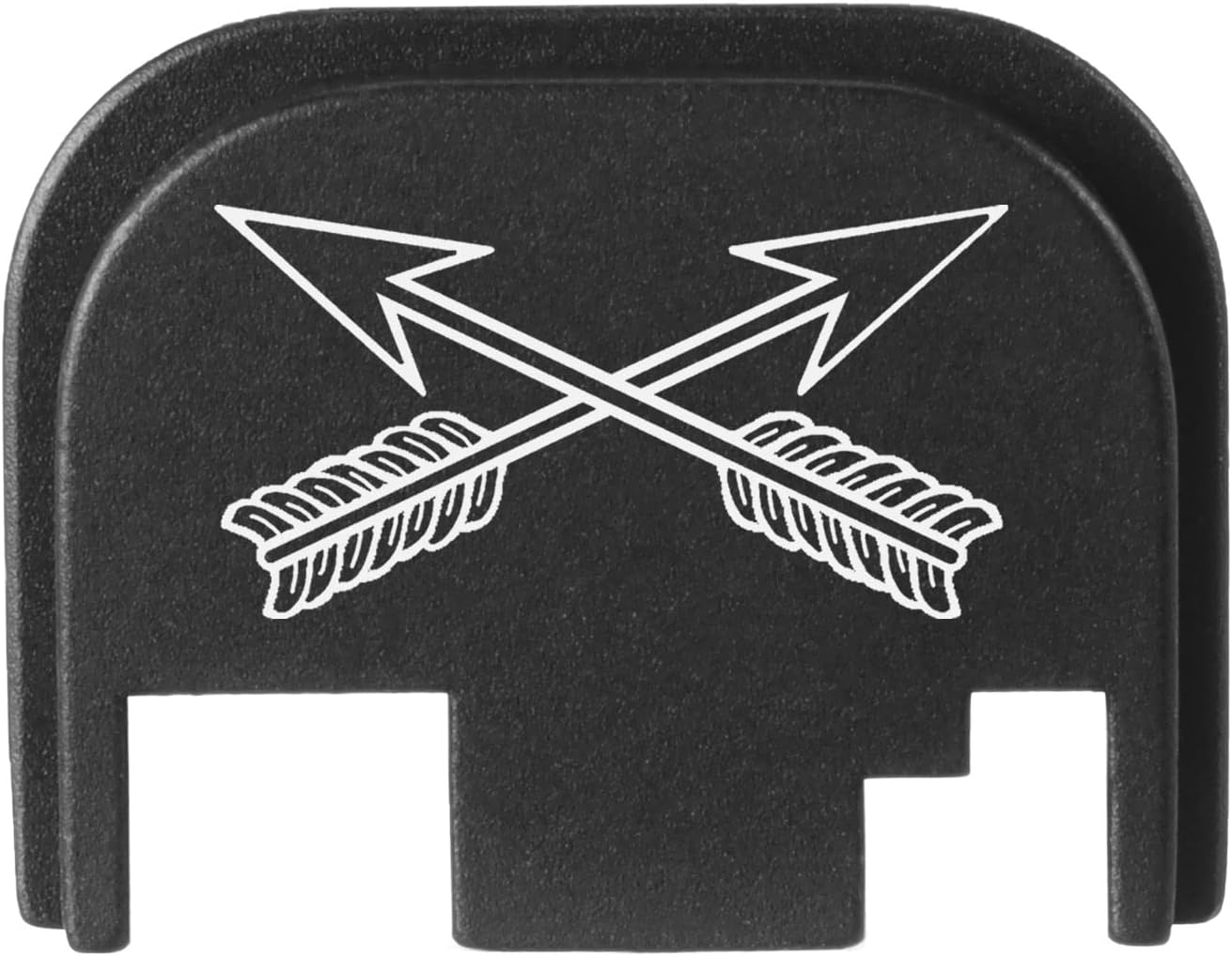 NDZ Performance Rear Slide Cover Back Plate for Glock Gen 1-4 Laser Engraved Hardcoat Anodized Aluminum in Black - US Army Special Forces Insignia