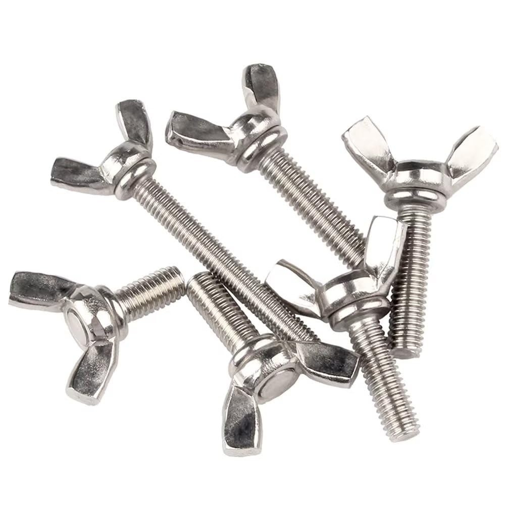 Bullone ad Alette Dadi ad Alette a Farfalla Viti ad Alette in Acciaio Inossidabile M5x20mm (5 Pezzi)