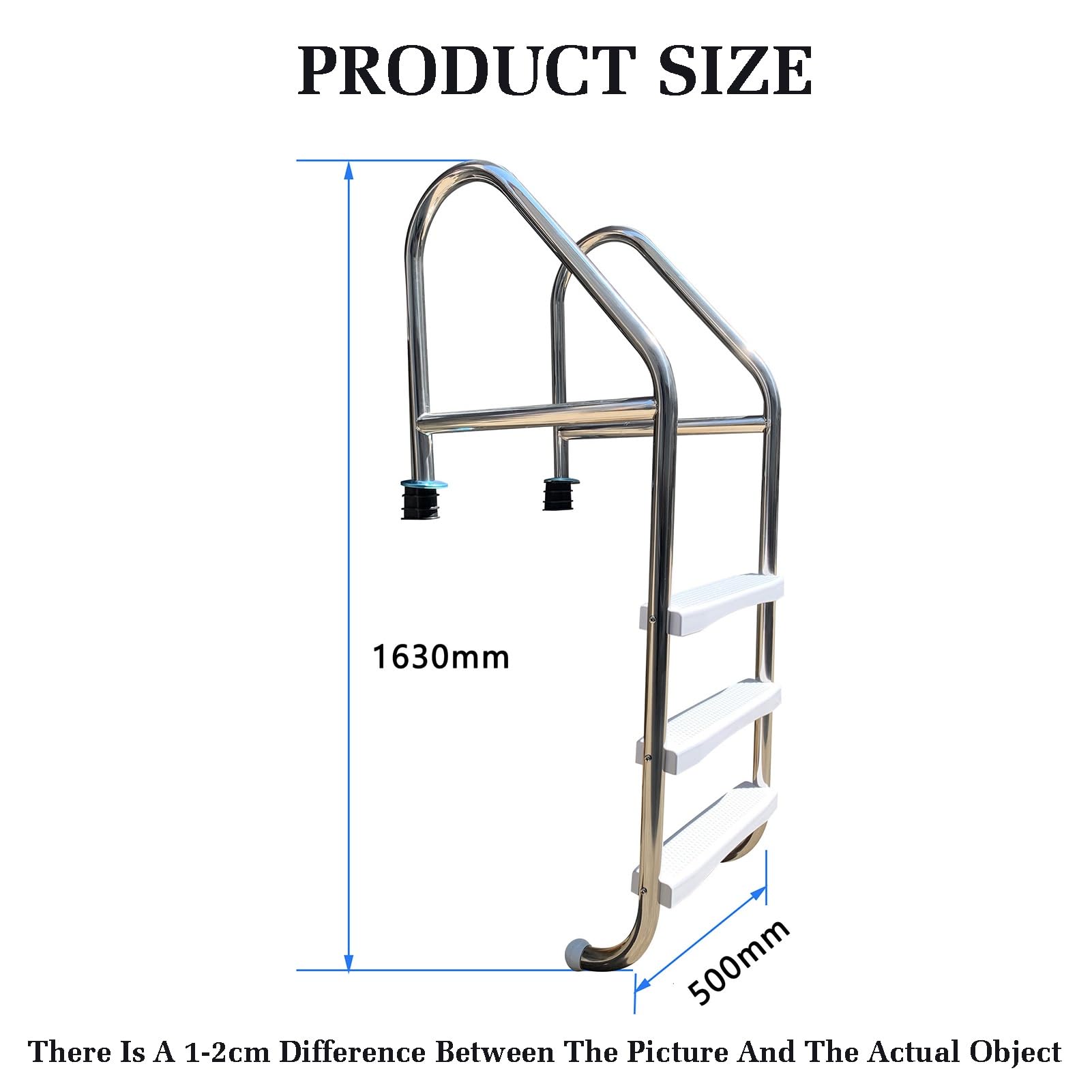Pasamanos de Seguridad para Piscinas de Acero Inoxidable, soporta hasta 250 kg, solución Duradera de Entrada y Salida para Piscinas Interiores y Exteriores.