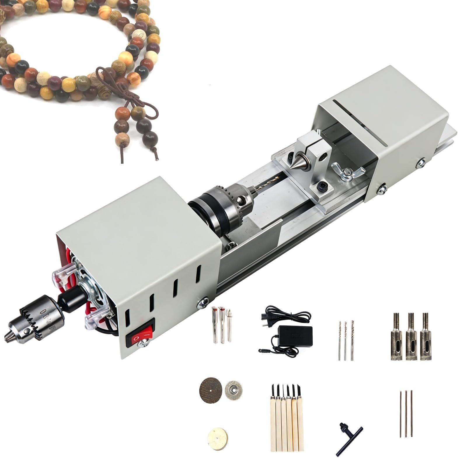 Mini torno, torno pequeño de metal multiusos, herramientas para tornos, máquinas para trabajar la madera, máquina de perforación y fresado para modelismo de metal y madera, máquina