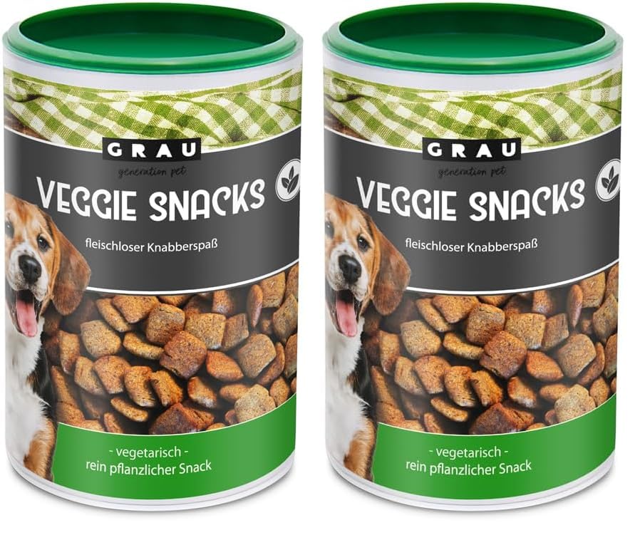 GRAU – l'originale – snack vegetariani senza cereali per cani - snack vegetariani, 1 confezione (1 x 400 g), alimento complementare per cani (Confezione da 2)