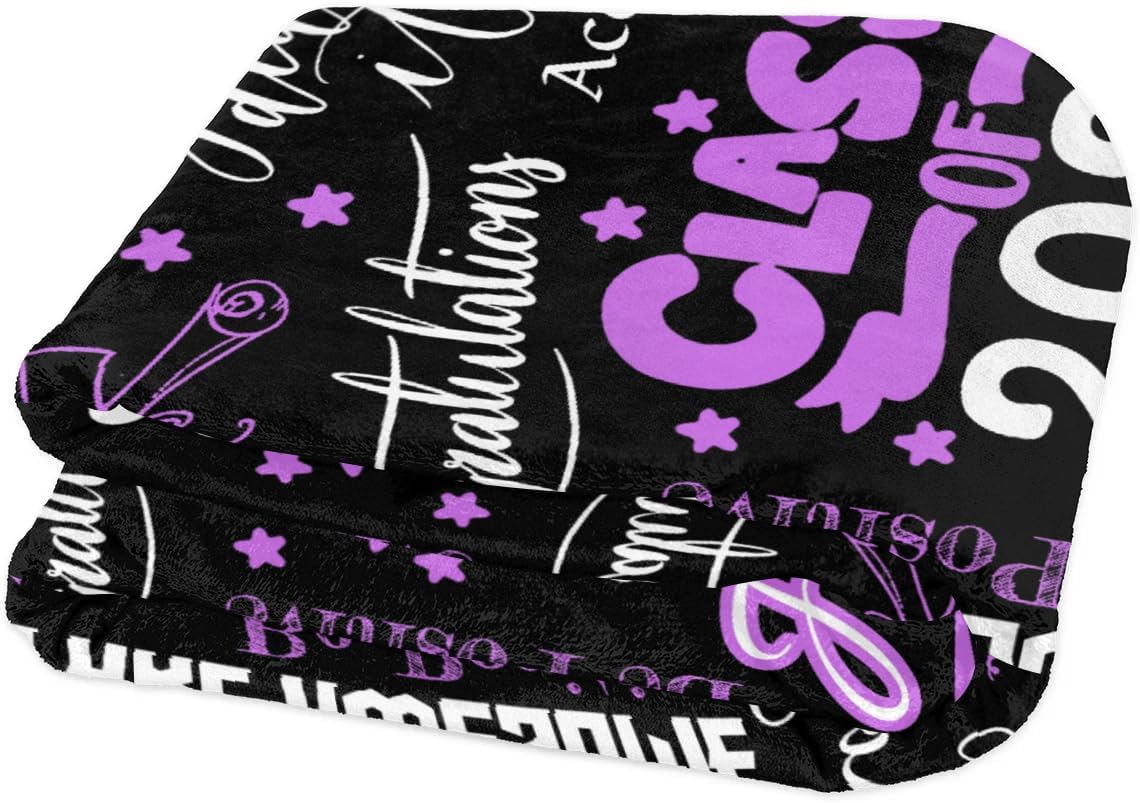 Graduation Gifts - 2026 Graduation Gifts for Her Him - Personalized Class of 2025 2026 2027 Graduation Blankets, College Graduation Gifts for Women Men, Graduation Blanket Gifts 50X40in, Magenta