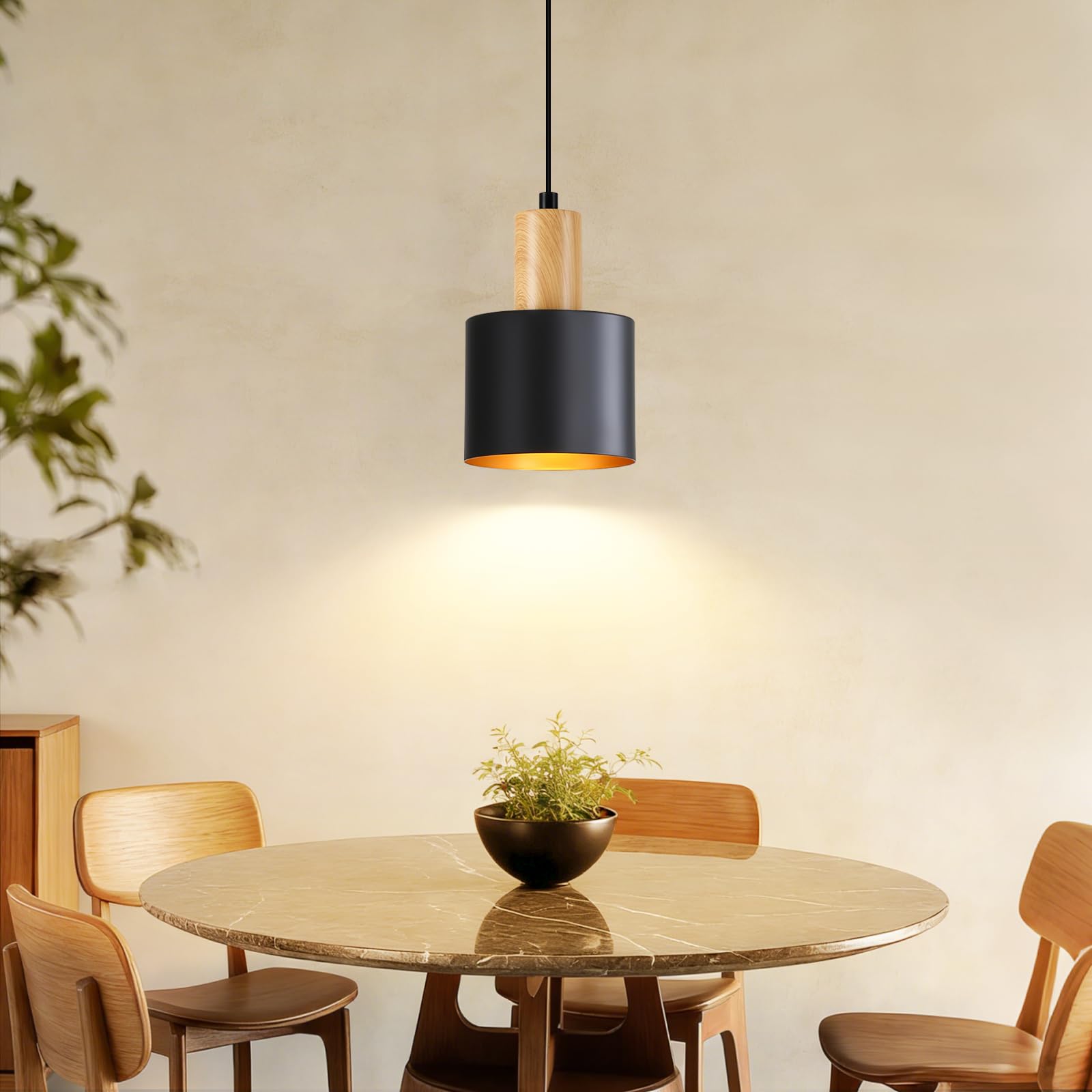 Retro Lampa Wisząca E27 Czarna - Podwieszany Wiszący żyrandol do Stółu jadalni sypialni Kuchni Wyspy, bez Żarówki