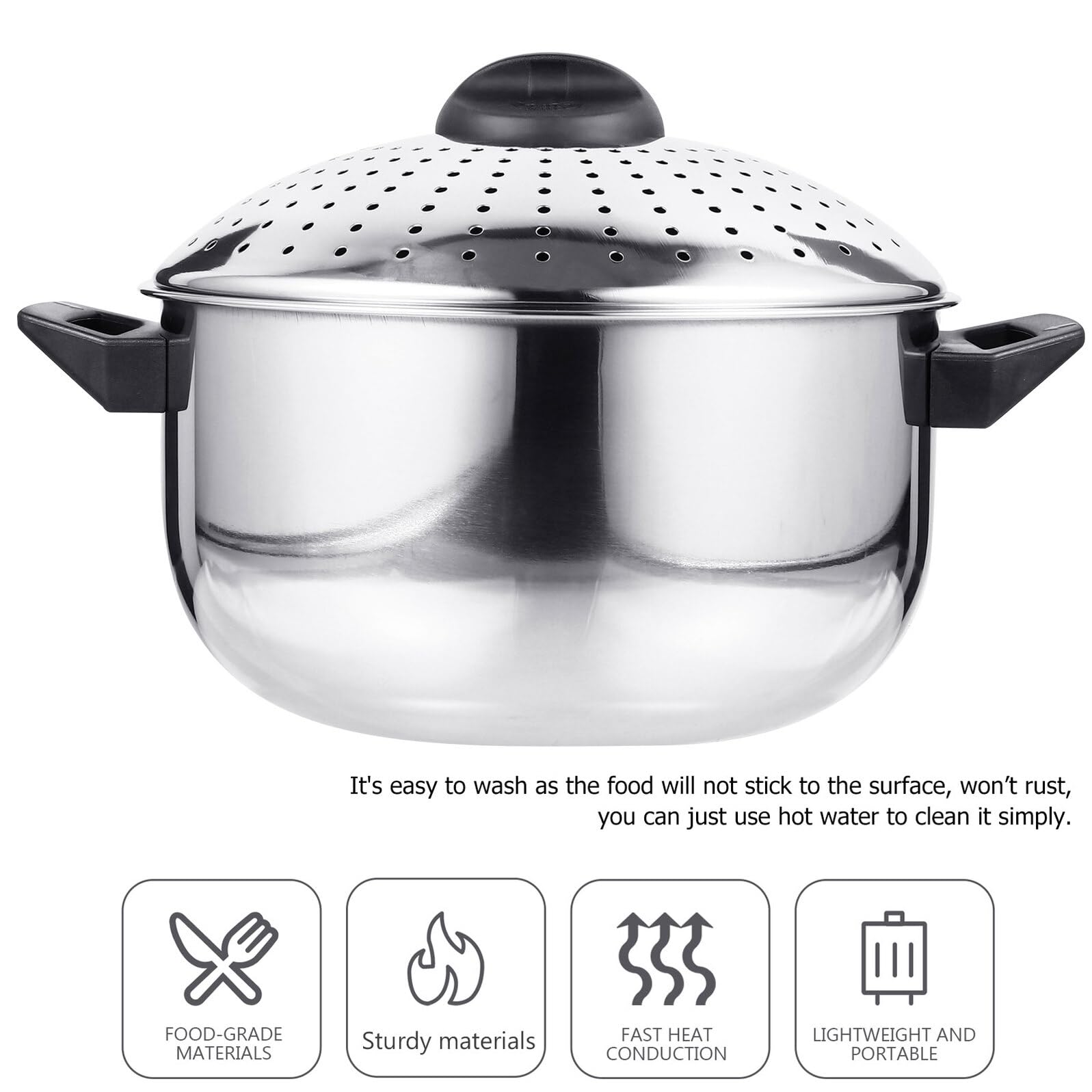 Pentola Rapida per Scolare Pasta in Acciaio Inox, Argento