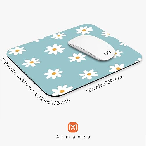 Miniatura 8 de Armanza Alfombrilla cuadrada para mouse con diseño de flor rosa, diseño personalizado con textura de primera calidad, alfombrilla de mouse lavable,