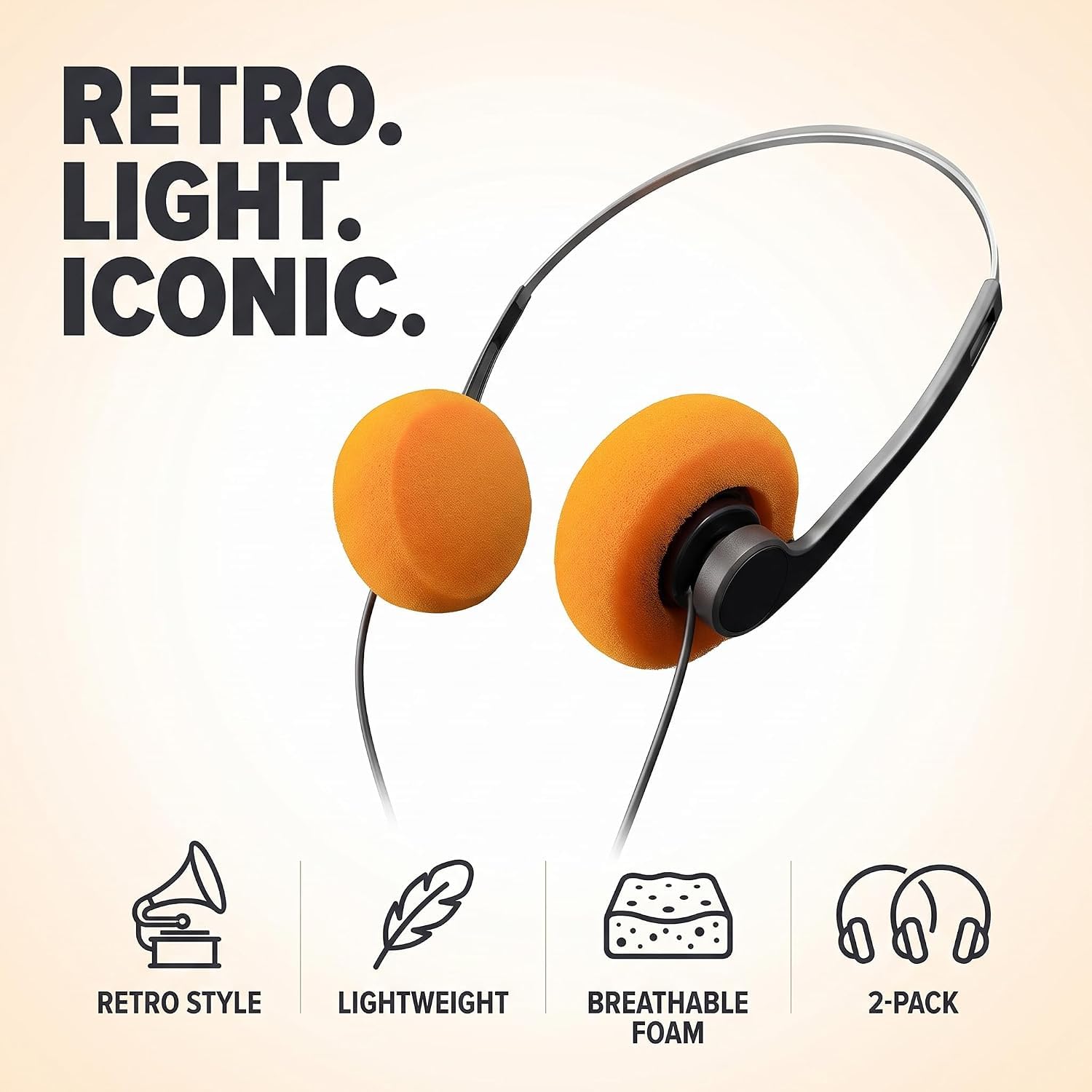 Amazon.co.jp: Jinshining Orange レトロオーバーイヤーイヤホン