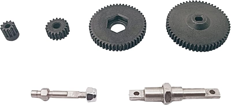 Juego de engranajes de transmisión RC de acero resistente, engranaje de caja de cambios para Axial SCX24 | Juego de engranajes de transmisión RC, caja de cambios de Metal con eje y engranaje de Motor para pieza de actualización de la serie Axial 1/24 SCX24