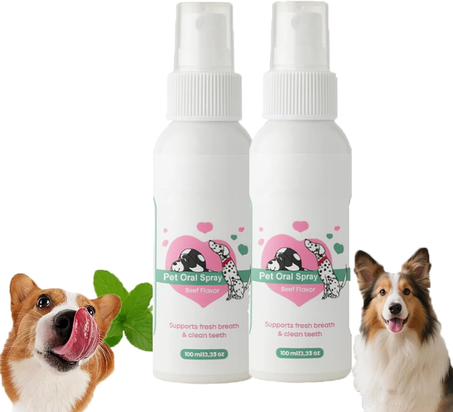 AFGQIANG Fomonest Dental Spray, 2026 Upgraded Oral Spray for Dogs and Cats, Pet Breath Freshener Spray Oral Care Cleaner, Brush-Free Dental Care Solution, Pet Oral Spray 100ml (2Pcs)