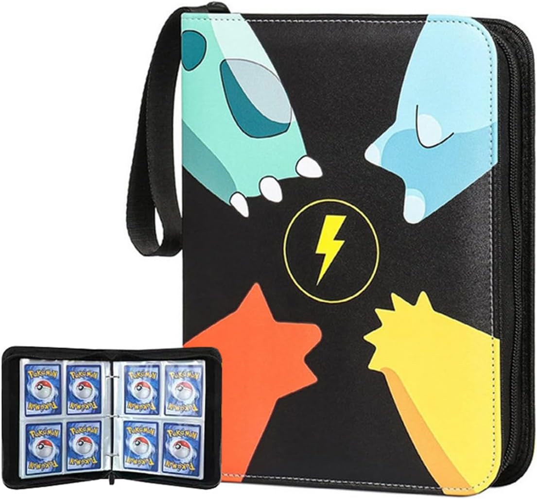 ECVV Cartoon Anime Card Binder Trading Card Games Collection Binders Case Book Holds Up to 400 Cards with 50 Removable Sleeves Carrying Case Binder Album