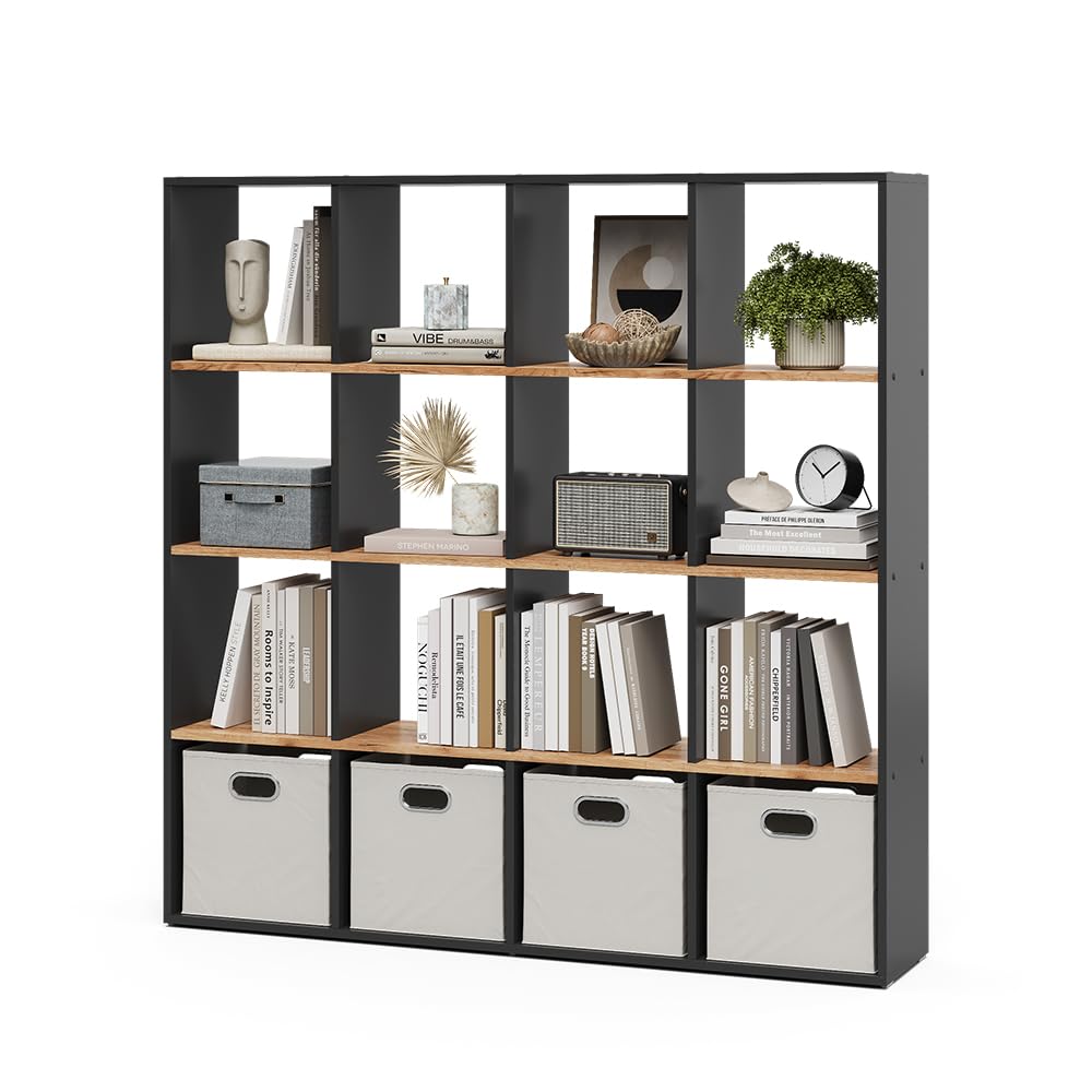 Vicco Scaffale Karree, Antracite/Rovere dorato, 142.4 x 143 cm | per una suddivisione flessibile dello spazio e una conservazione ordinata