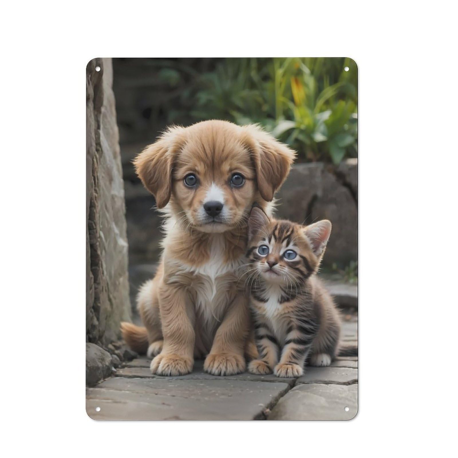 Junmoney Cubs Tin Wall Plaque 40X30cm With For Living Room Or Hallway, For Garage, Workshop And Man Cave Decoration