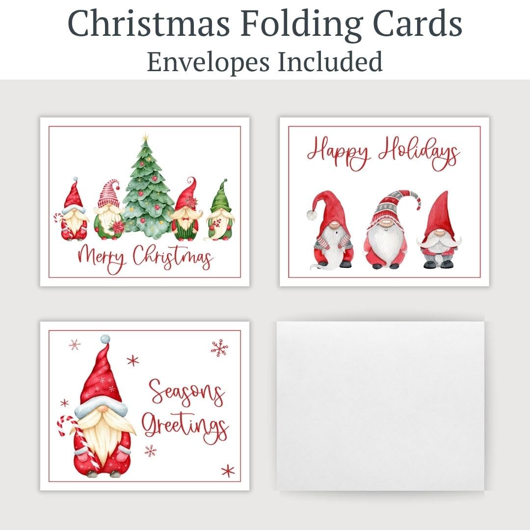 The Invite Lady Gnome Christmas Card Holiday Greetings Gnoel Santa