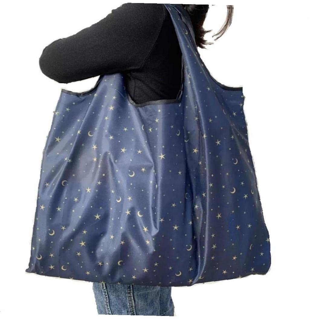 Vepoty As Show Printing Shopping Bag Foldable Tote Reusable Shopper Pouch Handbags Convenient Large-Capacity For Travel Grocery Bag