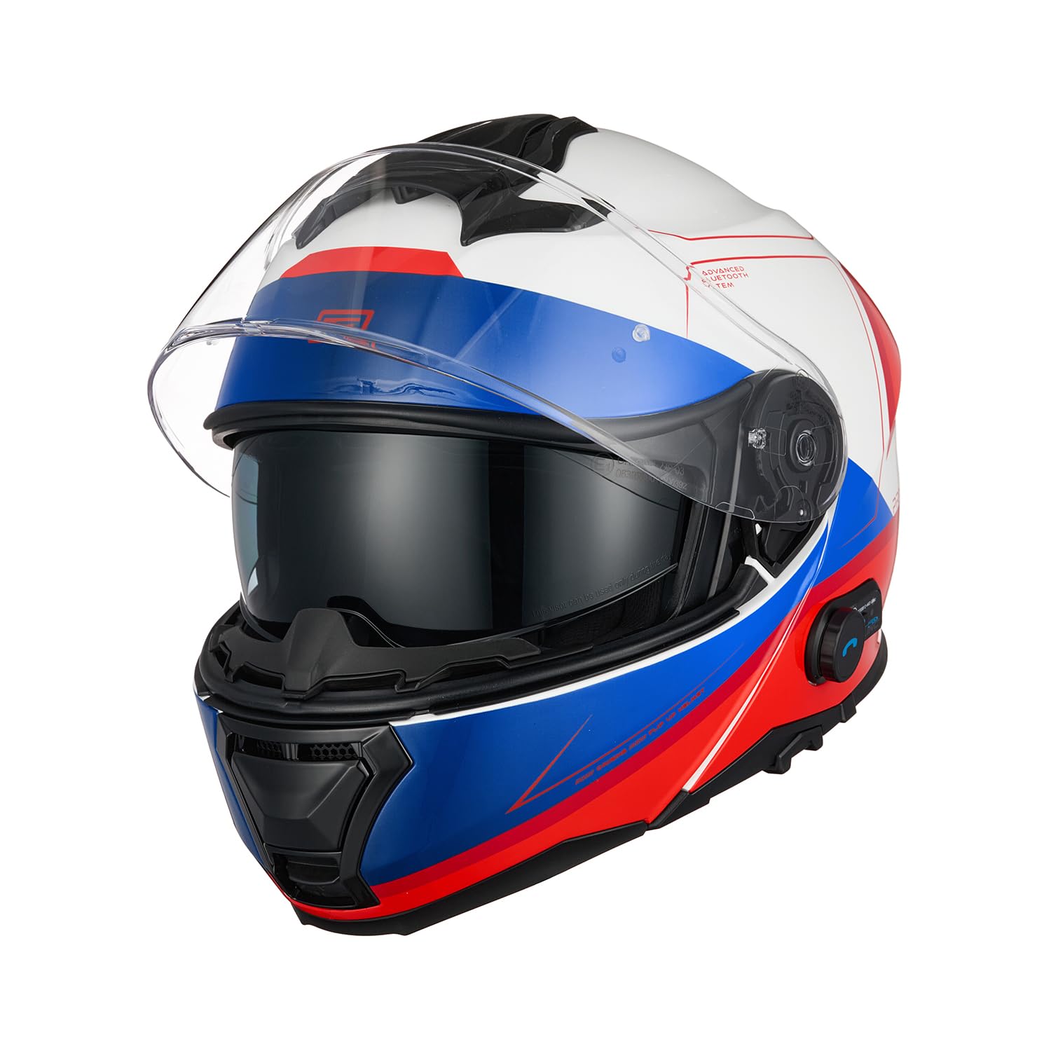 ORIGINE Casco Moto Modulare Bluetooth Interfono Voice Dial Casco Moto Omologato ECE2206 Chiamata Vivavoce