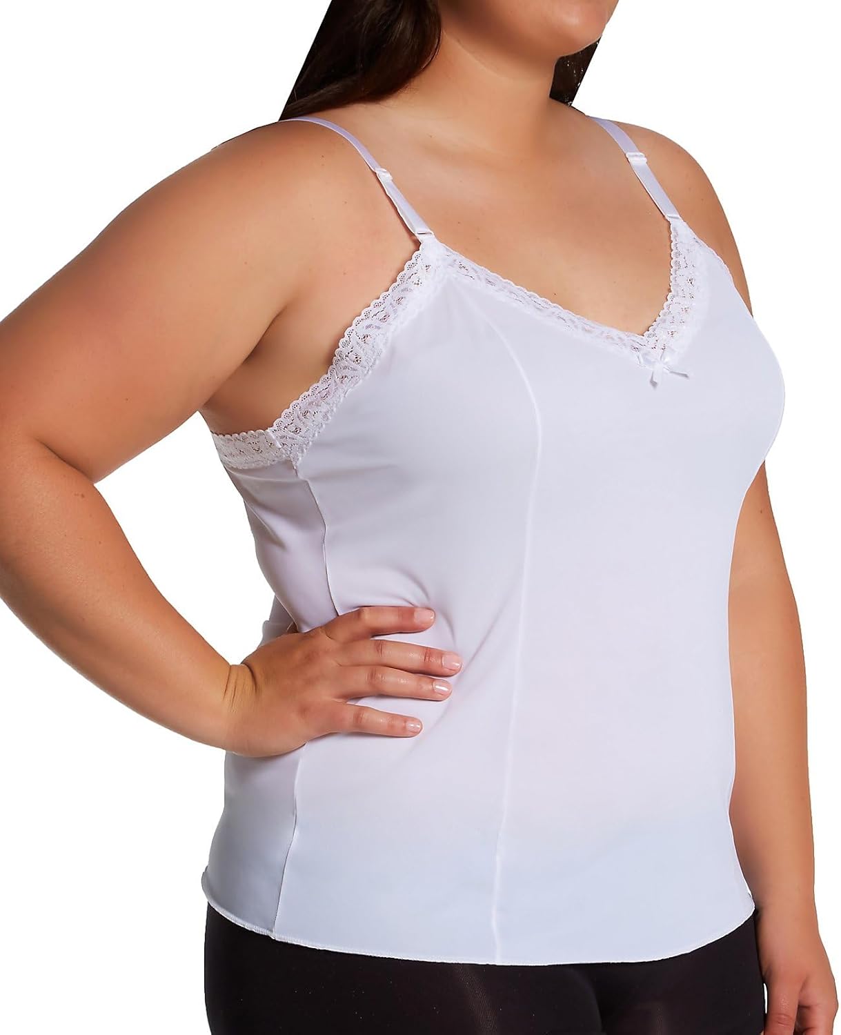 Shadowline Women's Plus Daywear Adjustable Strap Camisole, 22304X, White, 48