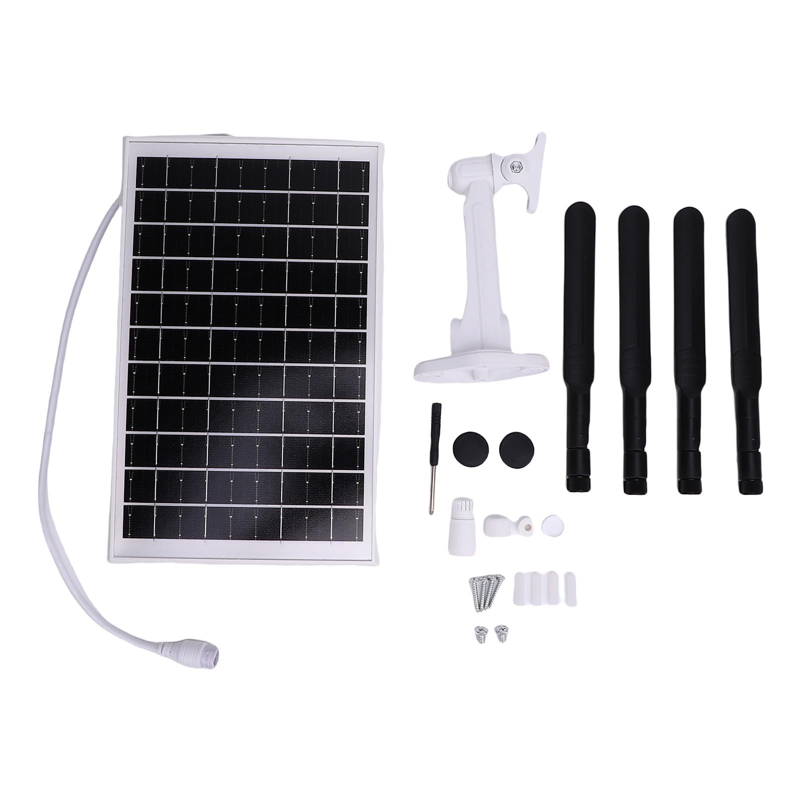 Fdit Router 4G Solare Impermeabile IP66 Pannello Solare 12W Extender WiFi 300Mbps con Slot per Scheda SIM per Aziende Agricole e Cantieri Edili (Antenne nere)