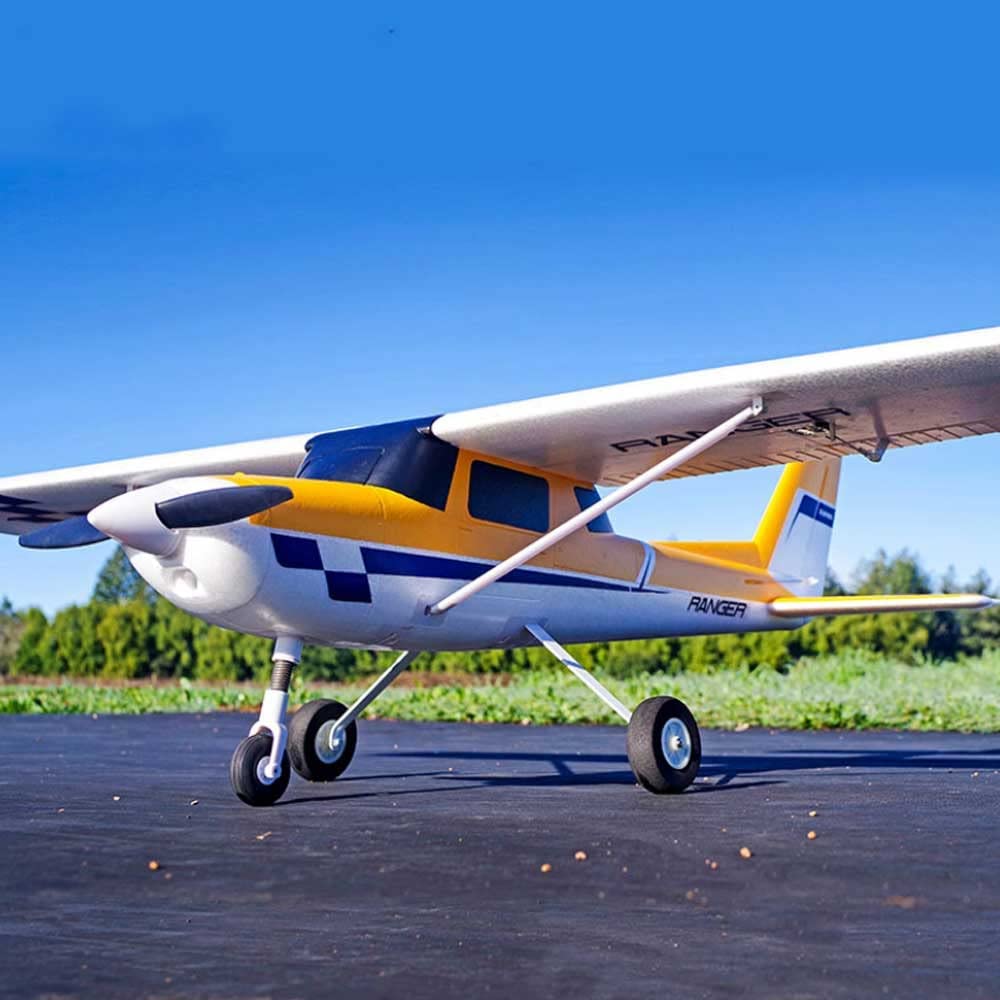 Samolot zdalnie sterowany, rozpiętość skrzydeł 1220 mm, 4-kanałowy zdalnie sterowany samolot RTF (z baterią, ładowarką, nadajnikiem) z pływakami i systemem refleksyjnym, szybujący