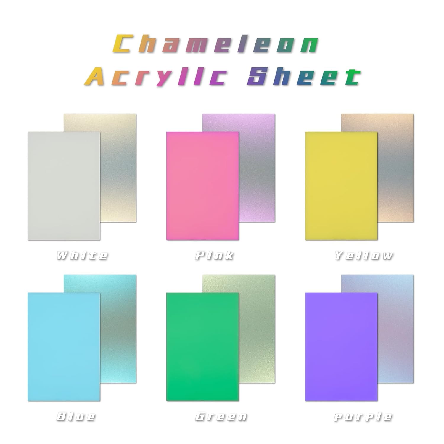 Chameleon Acrylic Sheet - Sparkly Plastic for Laser Engraving, Pearlescent Acrylic Sheets for DIY Projects, Crafts Art Display (3, Green, 8 * 12inch)