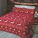 Produktbild Christmas Reindeer Weihnachten Rentier Feinbiber Bettwäsche Xmas Quilt Bettbezug und 1 Kissenbezug Bett-Set, Rot, Single, 200 x 135 x 0.5 cm