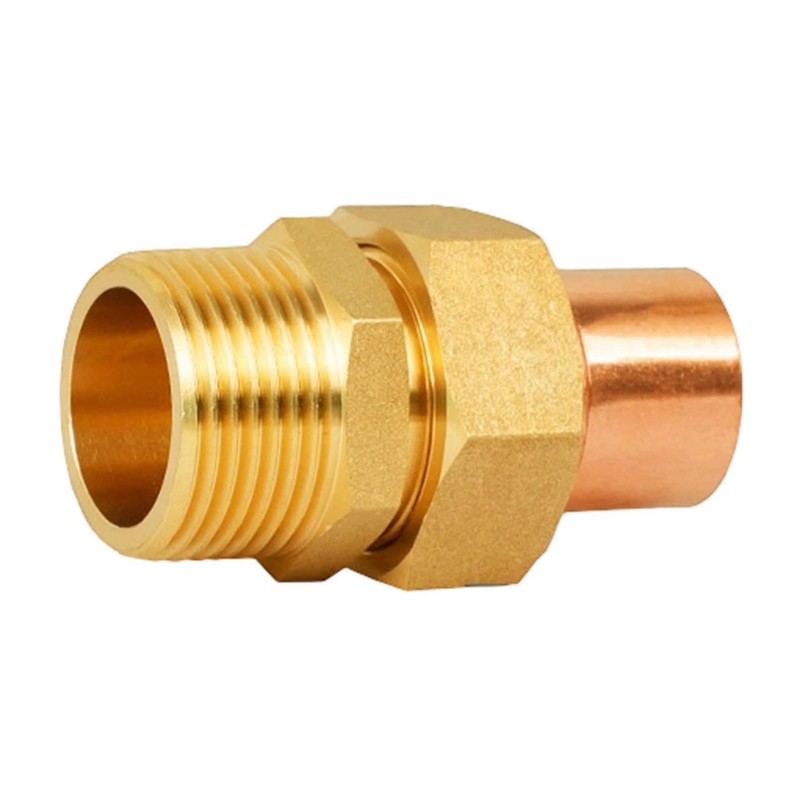 Zbiianxer 3/4 Brass Pipe Union Replacement End Feed Plumbing Fitting Coupler For Hvac Hot Cold Water Agricultural Irrigation End Feed Fitting Replacement Agricultural Water Supply Maintenance