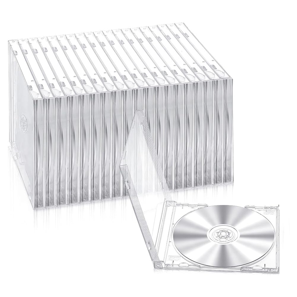 UDSKNV[KSL Plastic CD Jewel Case for Storage CD Case DVD Cover Protection Replacement Clear Single DVD Disc Case for Protection Replacement