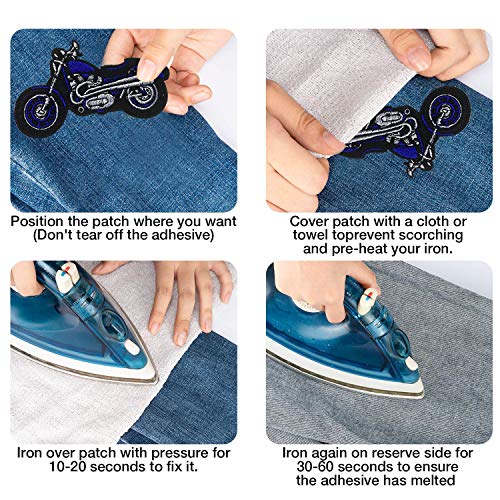 Motorcycle Iron On Patches, Woohome 9 Pcs Car Iron On Sew On Patches For Diy Clothing Jeans Jackets Bags Iron-On Repair Kit #TOP5