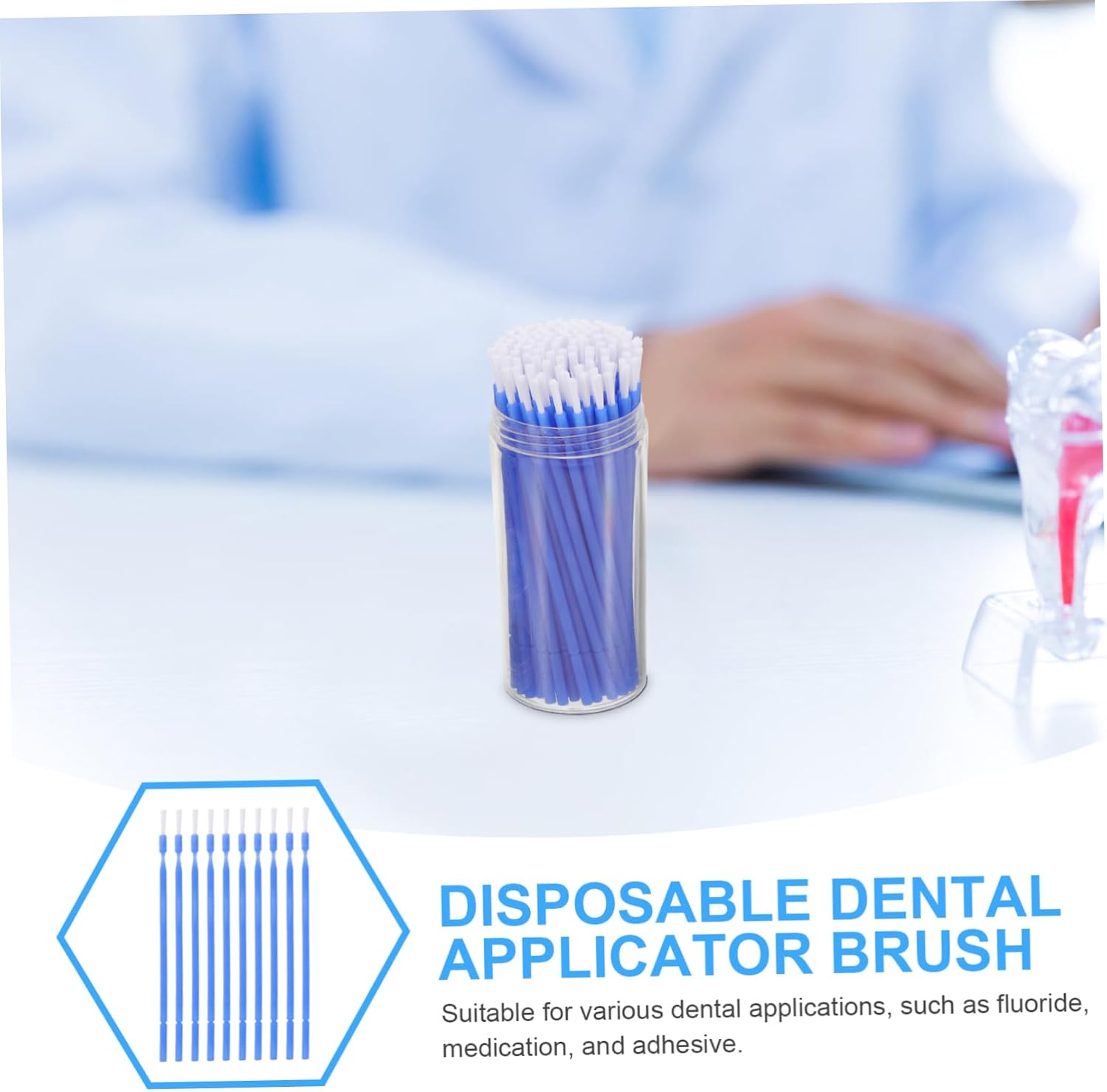 100Pcs Disposable Applicator Brush Micro Applicator for Medication and Adhesive Compact and Lightweight Design for Applications