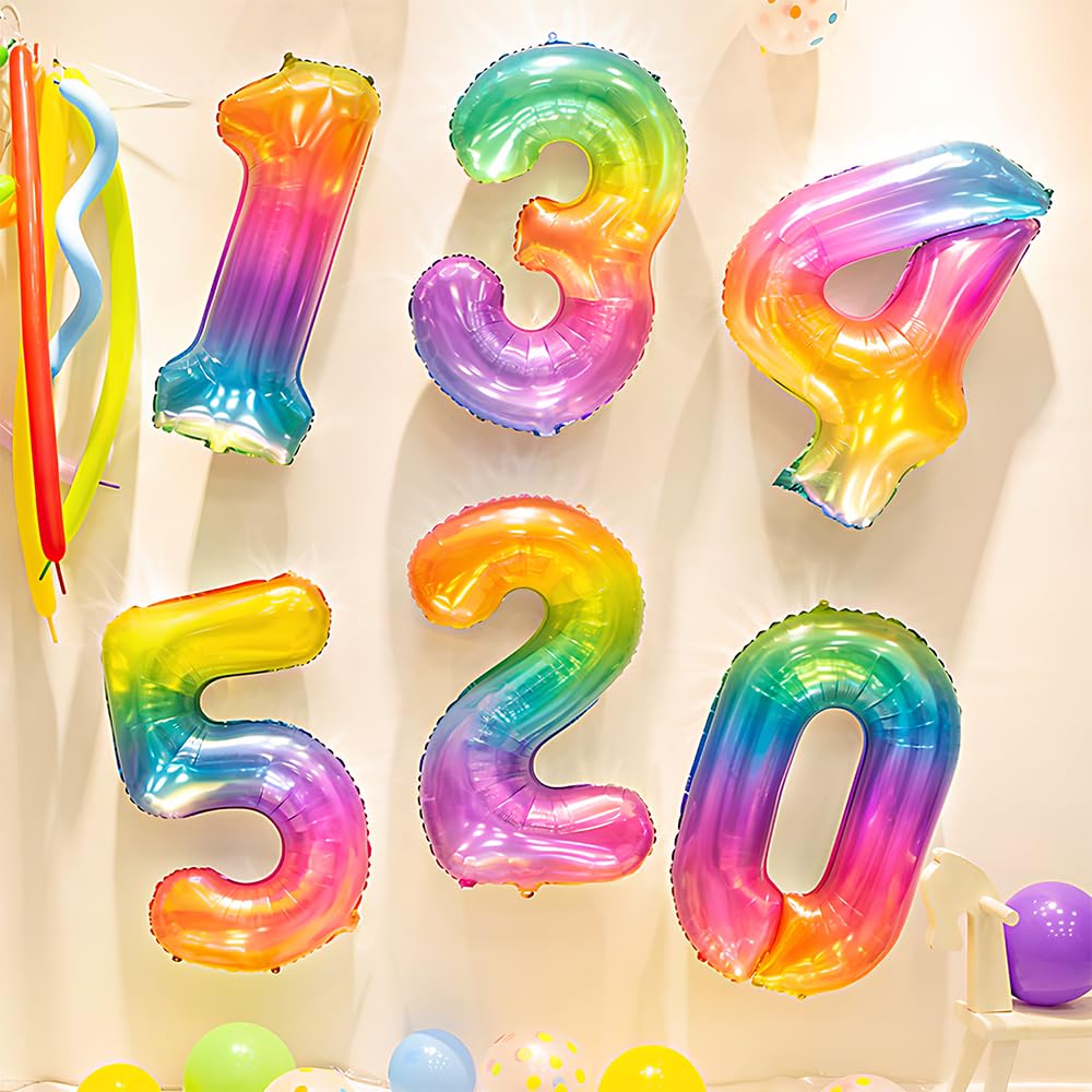 Foil Globo Número 5 Azul 40" (101cm), Inflable Helio o aire, Gigante Numeros 0-9, 10-19, 20-29, 30-100, Grande Globos Decoración para La Boda Aniversario y Cumpleaños Fiestas — view 504