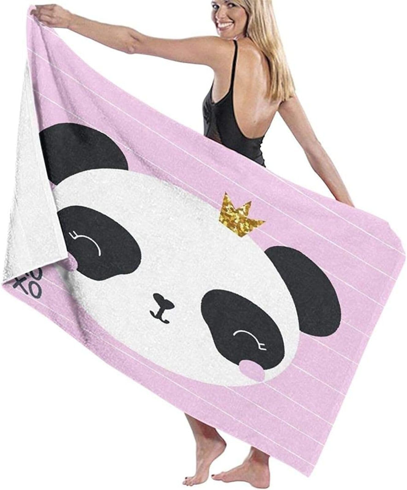 Telo Mare Microfibra Grande 200 x 200 Cartone Animato, 3D Panda Telo Mare Leggero Antisabbia per Donna Uomo, Asciugamano Microfibra Asciugatura Rapida per Bagno, Spiaggia, Campeggio, Viaggio